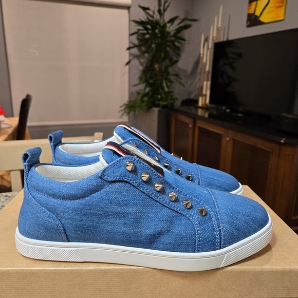NEW Christian Louboutin FAV Pique A Vontade Woman Sneaker Size 37.5 - Picture 9 of 12